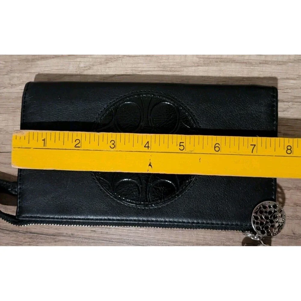 Coach Wristlet Wallet Accordion Black 7.5"x 4.25" - Picture 11 of 12